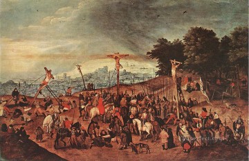  pie Pintura al %C3%B3leo - Crucifixión género campesino Pieter Brueghel el Joven